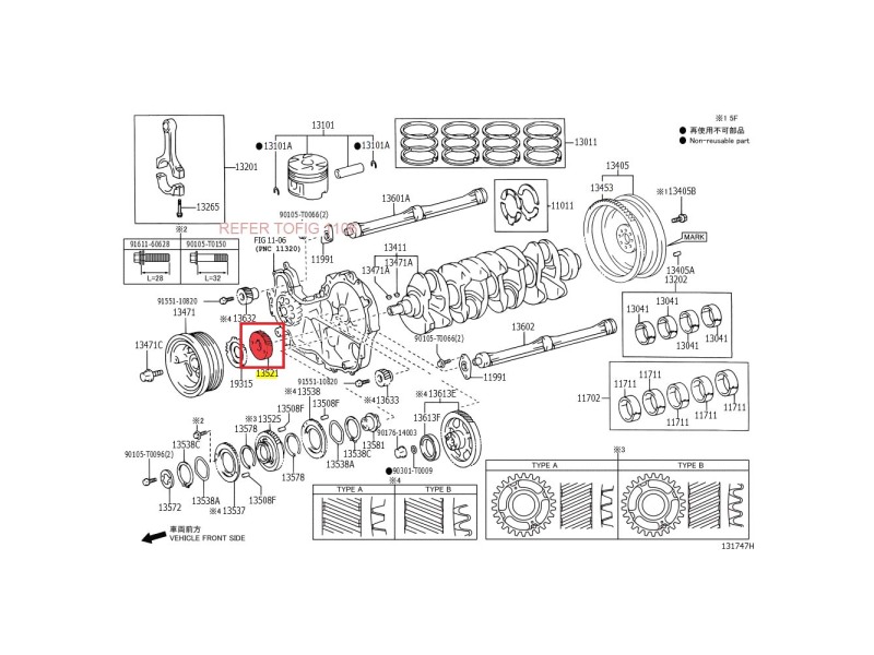 Engrenagem Virabrequim Toyota Land Cruiser Prado 3.0 4x4 2004/2009